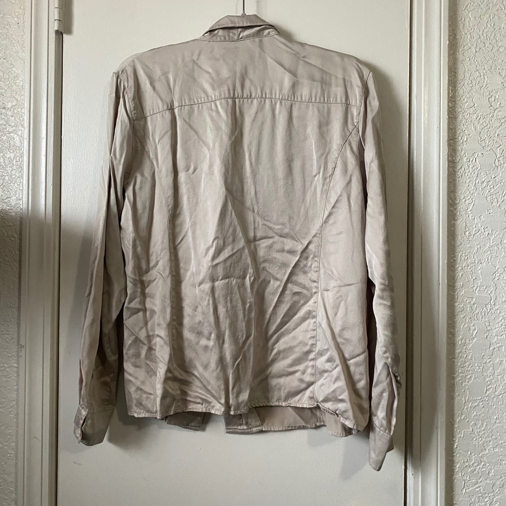 Lord & Taylor Womens 100% Silk Button Down Blouse Champagne Beige Size 16 - Picture 4 of 4